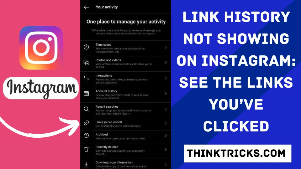 Instagram Link History Not Showing