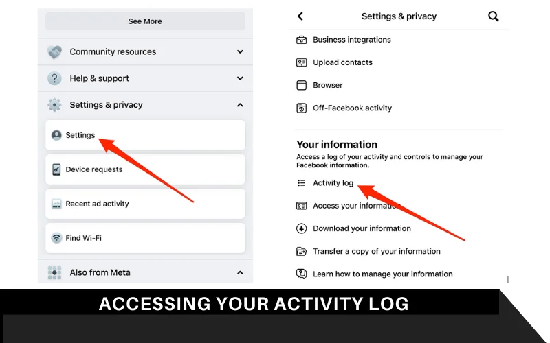 Accessing Your Activity Log