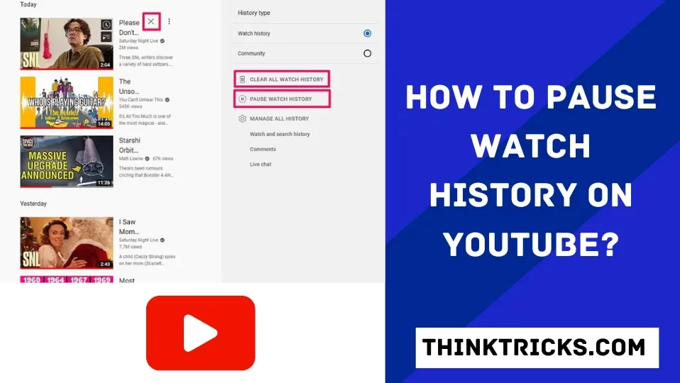 How to Pause Watch History On YouTube