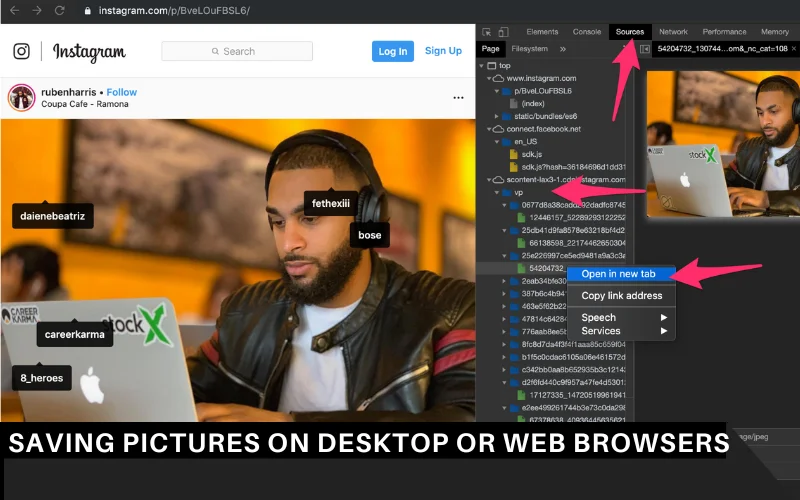 Saving Pictures on Desktop or Web Browsers