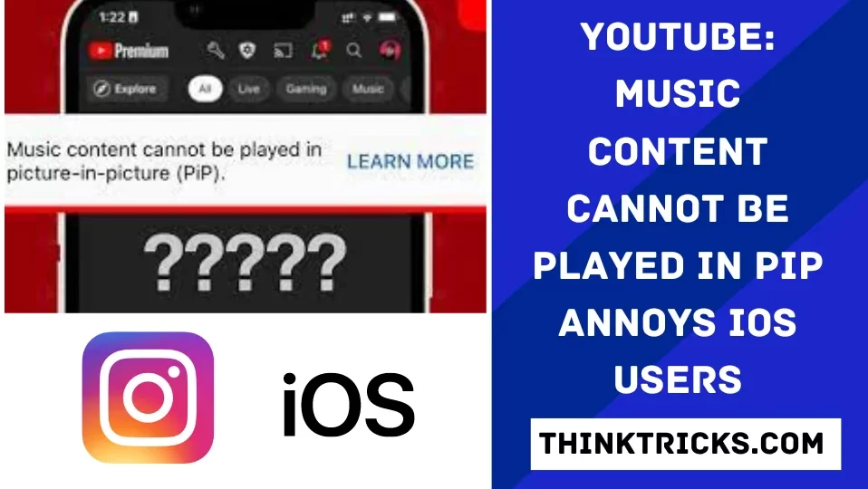 YouTube_ Music Content Cannot Be Played In PiP Annoys iOS Users